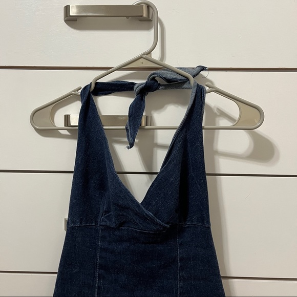 Rocket Candy Denim Fringe Halter Dress - Picture 4 of 6